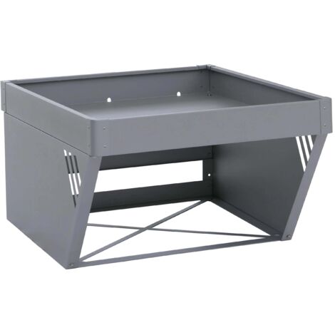 Caseta metálica gris para cortacésped robótico con jardinera 40 × 60 × 70 cm diseño moderno 040008932 (1/5)