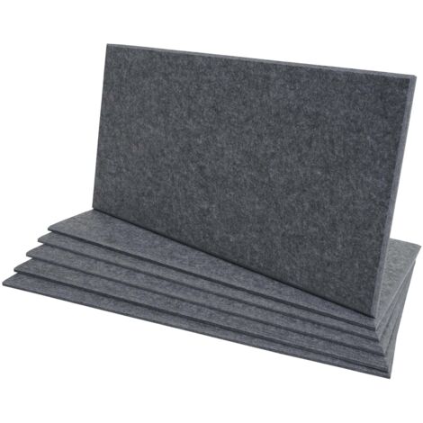 Conjunto de 6 paneles acústicos textiles de diseño moderno 60 x 30 x 0,9 cm en poliéster gris 040010304 (1/5)