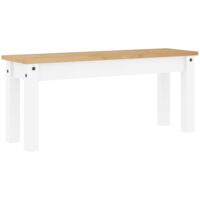 Banco comedor banco entrada o pasillo 105 x 30 x 45 cm en madera de pino blanco DEC025030