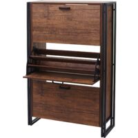 Zapatero mueble de entrada 122x77x29cm hasta 27 pares aspecto roble salvaje 040005155