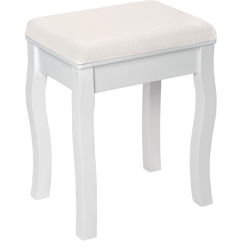 Taburete de tocador blanco - tocador de maquillaje, taburete blanco para habitación, mueble vintage para dormitorio