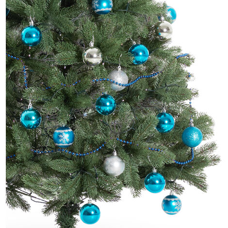 Conjunto de bolas Navidad plata/azul