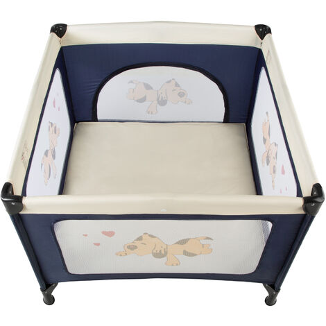 Parque Cuna Tommy Cuna De Viaje Metalica Con Base Cuna Portatil Para Bebes Con Colchoneta Cama Cuna Con Colchon Plegable Azul