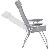 4 sillas de aluminio plegables con respaldo - mueble de terraza plegable, silla con estructura de aluminio y malla sintética, asiento ajustable transpirable - gris