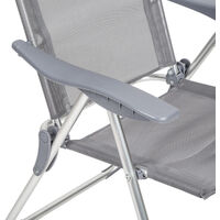 4 sillas de aluminio plegables con respaldo - mueble de terraza plegable, silla con estructura de aluminio y malla sintética, asiento ajustable transpirable - gris