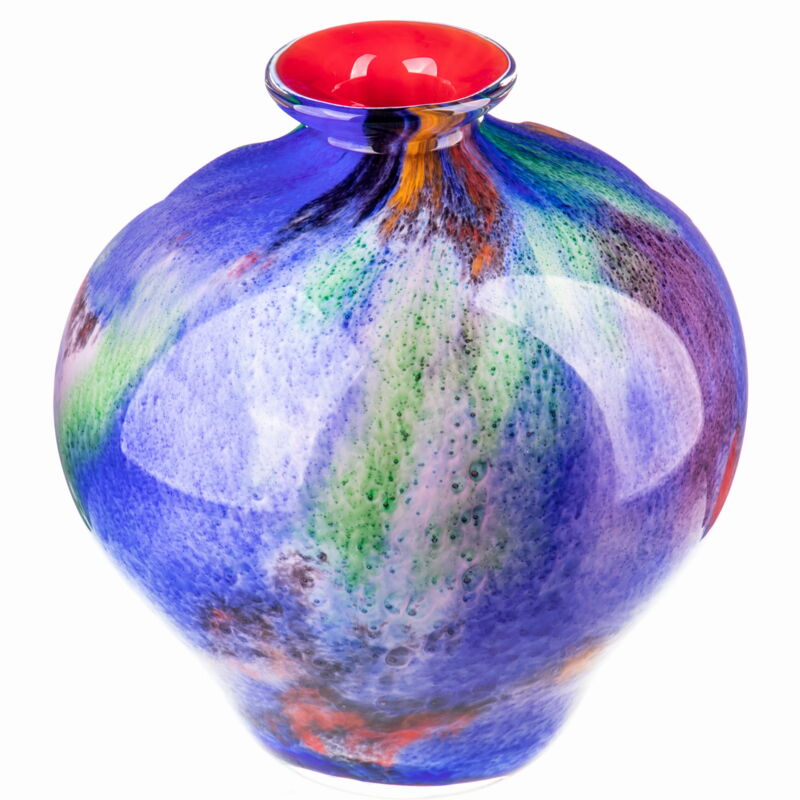 Vase Murano verre soufflé bleu - Venise Italie sur Gens de Confiance