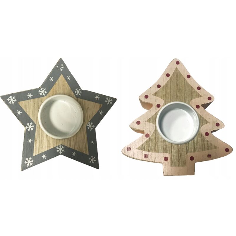 Bougeoir Couronne Avent Noël Métal Noir – Plateau Bois + Décorations Élans & Sapins, Bougie Chauffe-Plat 3.8cm