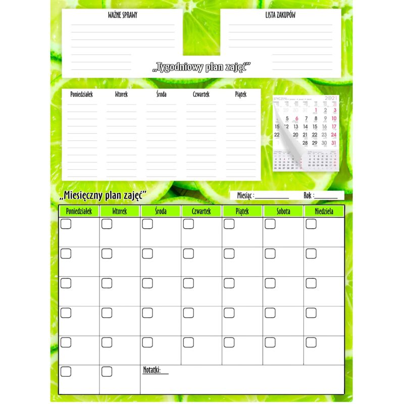 Tableau Magnétique Familial Planificateur Hebdomadaire - Format A3 - Pour Frigo - Corvées Rotatives - Style Ardoise Blanche