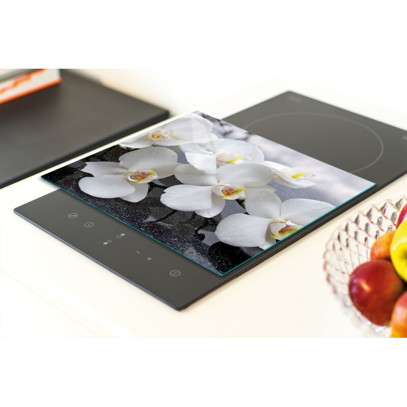 Planche De Cuisine En Verre Tulup - 60x52 Cm - Orchidées - Rose Moderne