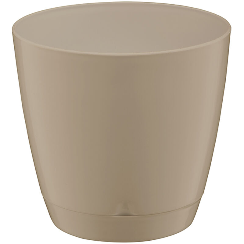 Pot De Fleurs Rond Design Wind 23 Cm Avec Soucoupe – Plastique Robuste Blanc Cassé, Idéal Intérieur Extérieur Jardin Balcon Terrasse