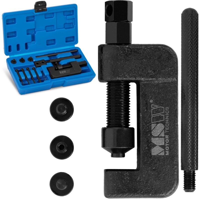 FreeTec Outil De Rivetage Et Séparation Pour Chaînes De Motocyclettes - Kit Complet 13 Pièces Pour Chaînes 35 à 630