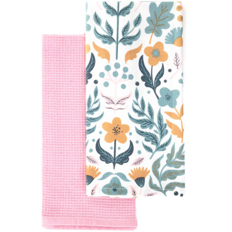 Lot De 2 Torchons Cuisine Artoid Mode Motif Chats Amoureux - 42 X 65 Cm - Doux & Très Absorbants Printemps Amour