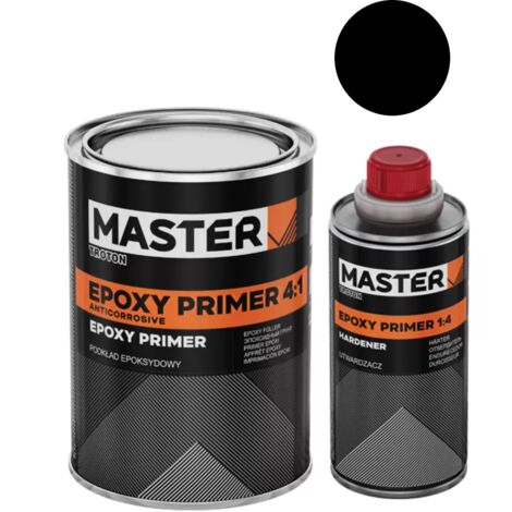 Apprêt époxy 2K noir 4:1 – Anti-corrosion pour acier et aluminium – Application facile – 0,8 l + 0,2 l