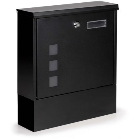 Boîte Aux Lettres Anthracite Avec Porte-Journaux En Acier Zingué - Serrure à Clé, Protection Humidité - Format A4