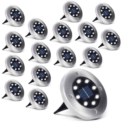 Lampes solaires au sol avec capteurs crépusculaires, lot de 16 pcs. (1/5)