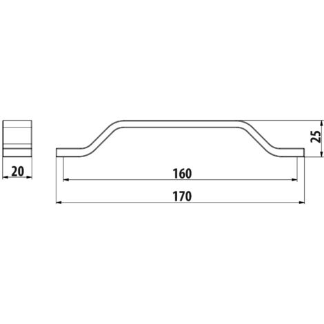 Manche UA107, graphite structuré, 160 mm (1/2)