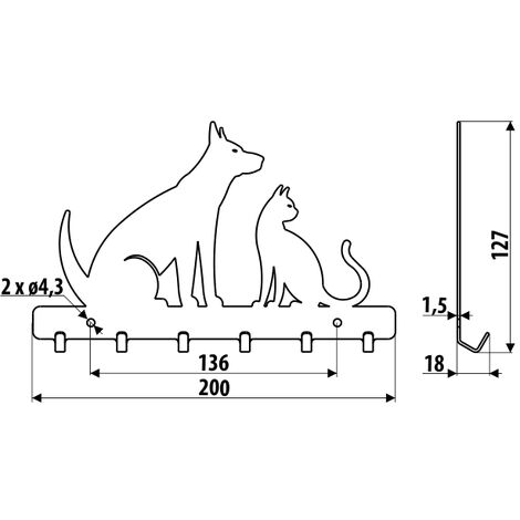 Cintre WS61, CHIEN CHAT, structurel noir (1/3)