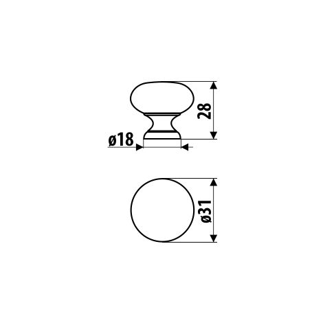 Bouton GN13, blanc brillant (1/2)