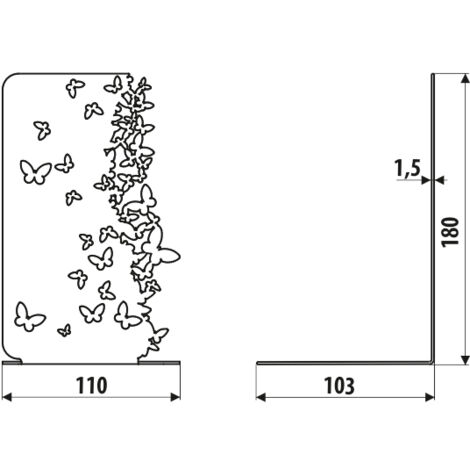 Support AD207, PAPILLONS, structure noire (1/4)