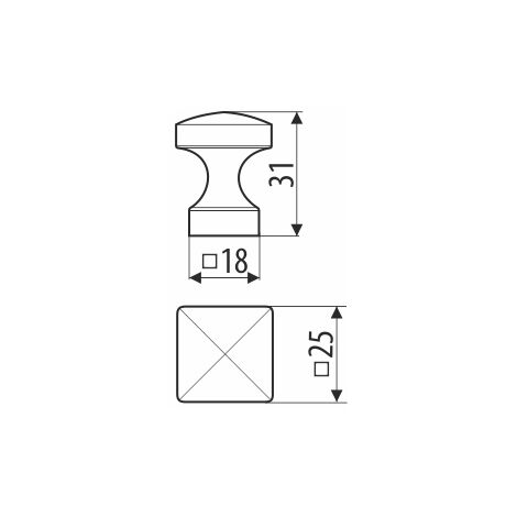 Bouton GR47, blanc mat (1/2)