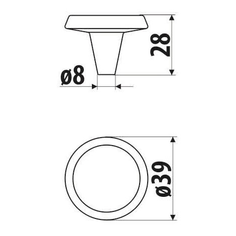 Bouton GU09, blanc mat (1/2)
