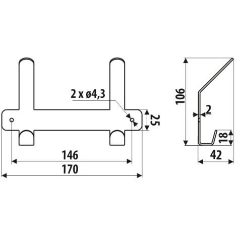 Cintre WS20, structure noire, 170 mm (1/3)