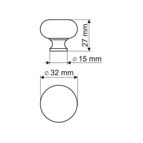 Bouton GP16, noir mat (1/2)