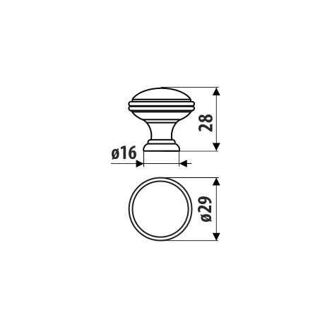 Bouton GR49, noir mat (1/2)