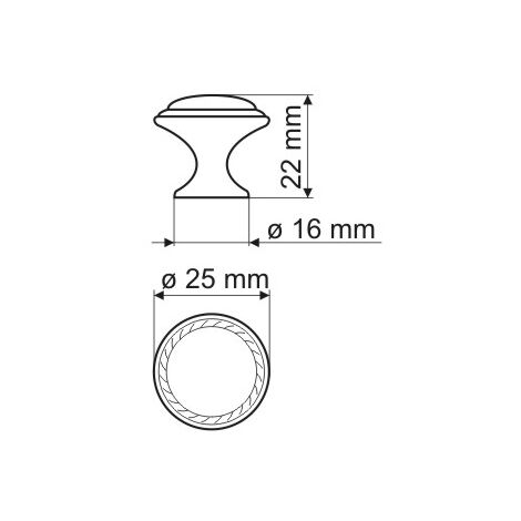 Bouton GG36, patine sur laiton (1/2)