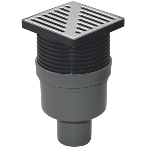 Hauteur Régulée Sortie Inférieure 100x100mm Sol Drain Déchets Piège Ravin