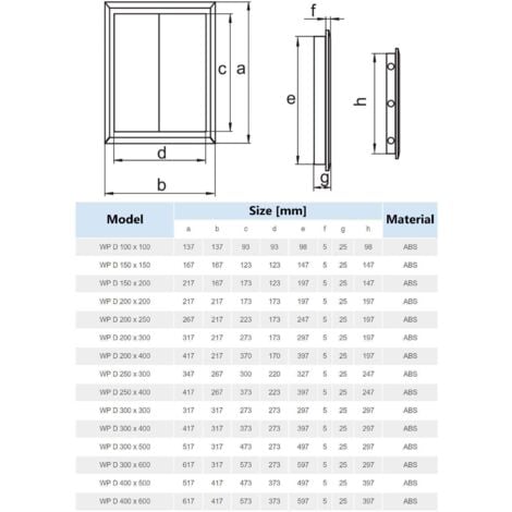 Porte d'inspection blanche 300x500 mm ABS