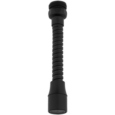 Aérateur de robinet flexible noir M24mm/F22mm – Finition métal – Pulvérisateur pivotant pour cuisine – Réduit la consommation d'eau – Tycner