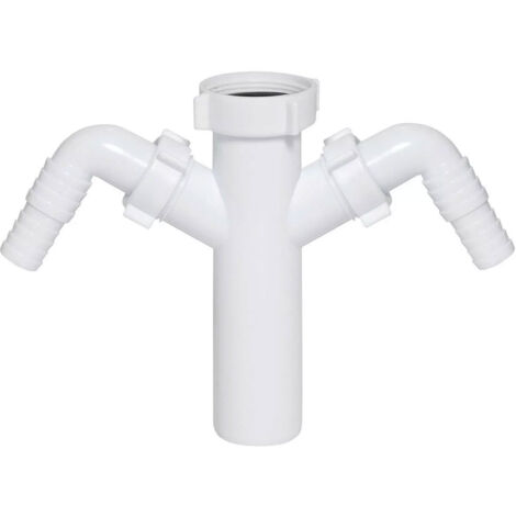 Raccord de vidange pour lave-vaisselle double entrée 1 1/2' x 40 mm – Matériau plastique – Connexion efficace pour drainage – Aniplast (1/3)