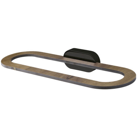 Noir Mat/Marron Porte-Serviette 310mm Salle de Bain Mural Accessoire (1/2)