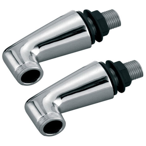 Lot de 2 robinetteries coudées en laiton chromé – Raccord 1/2' pour robinet – Pression 1MPa – Température 100°C maximum