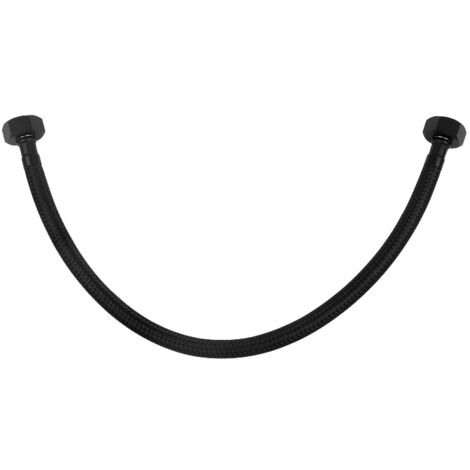 Tuyau flexible tressé en nylon noir 1/2 x 1/2 – Longueur 40 cm – Extrémités en laiton noir mat – Pour eau chaude et froide – Tecra (1/2)