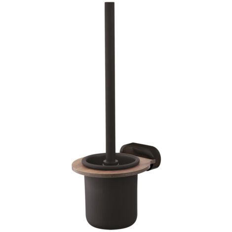 Brosse de toilette Bergen, noire/bois (1/2)