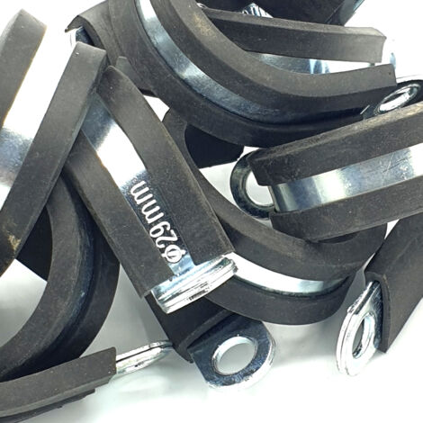 10pcs x 29mm câble p-clips revêtus de caoutchouc tuyau en acier p colliers (1/2)