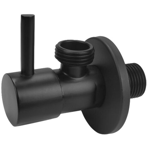 Laiton Noir Mat 1/2" x 1/2" Eau Tuyau Soupape Coupure Robinet Levier Long (1/4)