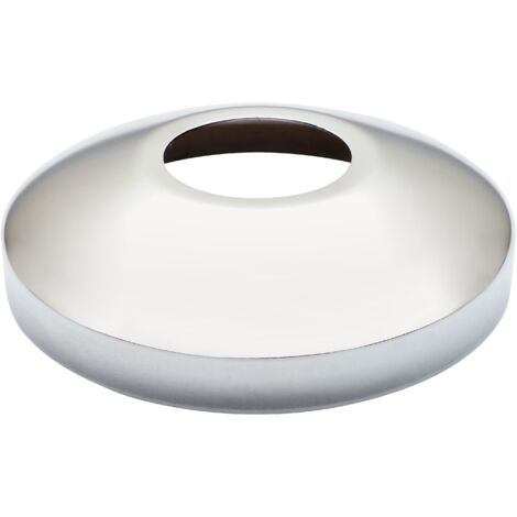 Cône Forme Acier Chromé 3/4" Inch Tuyau Collier Ovale Couverture 90mm Large (1/2)