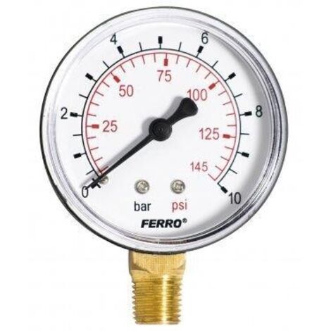 60mm 10 BAR Manomètre Eau 1/4" Côté/Arrière Entrée (1/2)