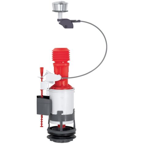 Wirquin – Robinet de vidange pour réservoir de toilette – Double chasse d'eau 3/6 l – Trop-plein interne réglable – Installation facile (1/8)