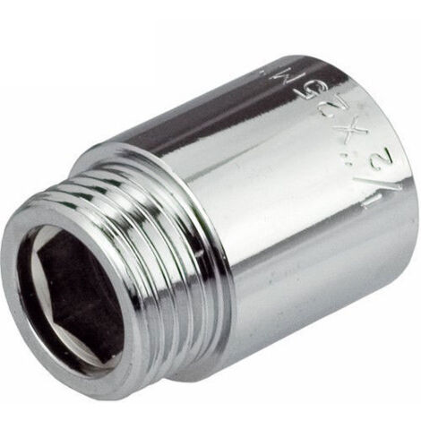 50mm de long 1/2" (15mm) de filetage femelle x mâle laiton chromé (1/2)