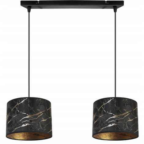 Suspension, lustre, plafonnier, abat-jour à motifs dorés (1/5)