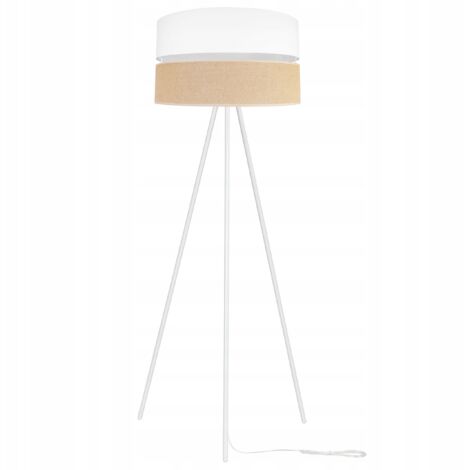 LAMPADAIRE TRÉPIED ABAT-JOUR MÉTAL 45CM BLANC