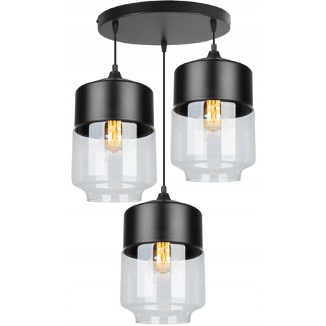 LAMPADAIRE SUSPENDU, PLAFONNIER EN VERRE, ABAT-JOUR LED (1/5)