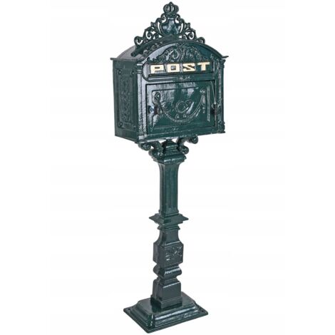 Boîte aux lettres fabriquée en fonte véritable, grise