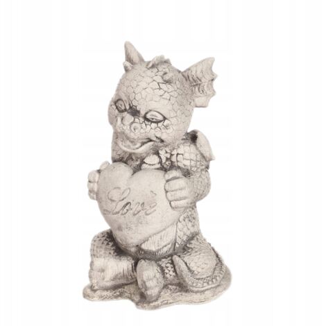 Sculpture de dragon faite à la main en béton avec pierre LOVE - figurine souvenir (1/5)
