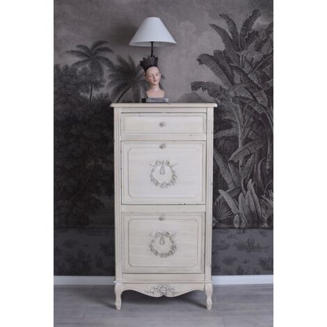 Meuble De Rangement Shabby Chic Blanc – 3 étagères, Bois, Reconditionné