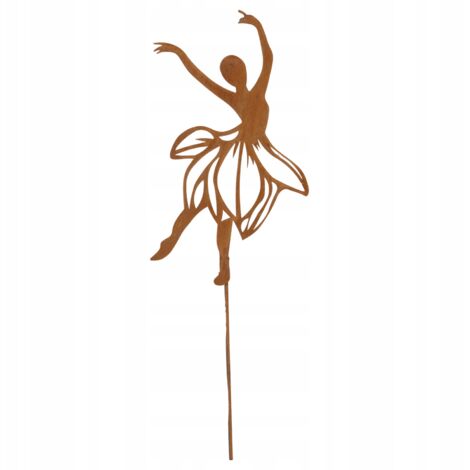 Décoration de jardin en métal Corten, ballerine dansante, 41 cm (1/4)
